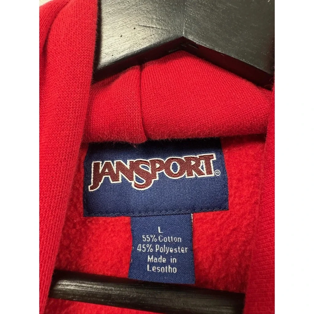 Jansport Hoodie Womens Large Red DePaul Sweatshirt Fleece Pullover College Logo - Picture 2 of 6